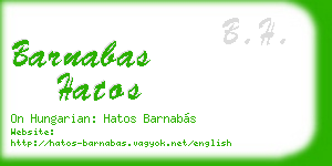 barnabas hatos business card